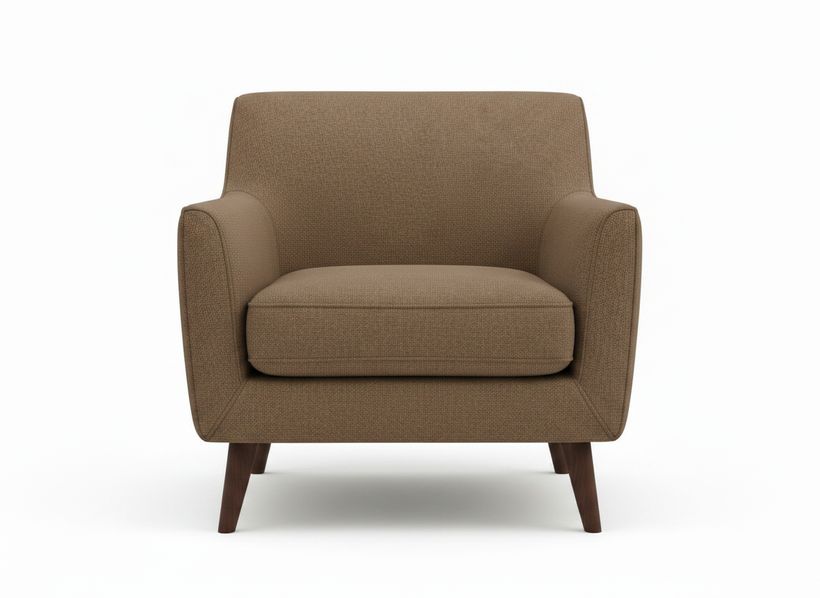 Nordhem Mid-Century Accent Armchair, Walnut Legs, Camel